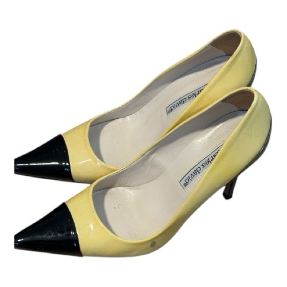 Charles David Designed by Nathalie M Pumps Yellow‎ Charcoal Grey Size 6B